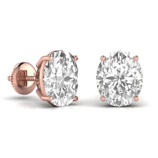 2.5 Carat Oval Shape Solitaire Studs