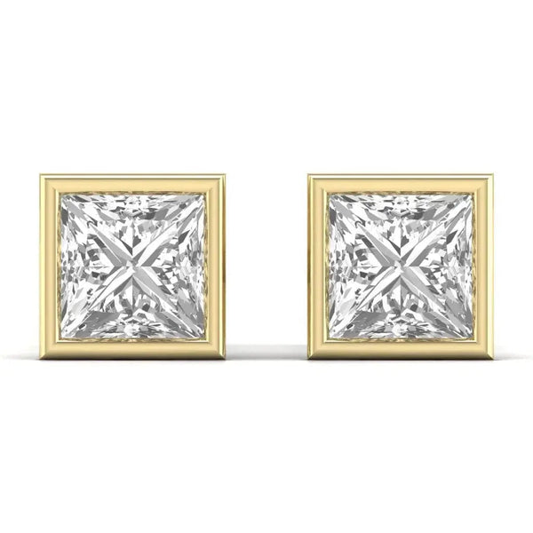 2.5 Carat Princess Solitaire Diamond Studs