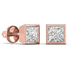 2.5 Carat Princess Solitaire Diamond Studs