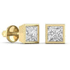 2.5 Carat Princess Solitaire Diamond Studs