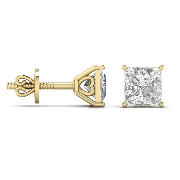 2.5 Carat Solitaire Diamond V-shaped Earrings