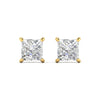 2.51 Carat Each Princess Cut Diamonds Studs