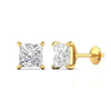 2.51 Carat Each Princess Cut Diamonds Studs