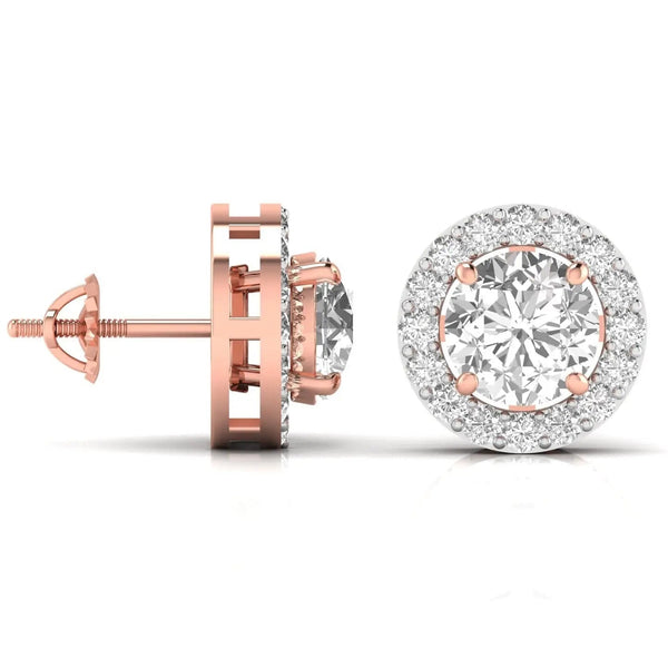 3.5 Carat Each Round Solitaire Diamonds Earring