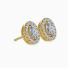 40 Pointers Oval Shape Centre Solitaire Diamond Studs Earring