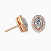 40 Pointers Oval Shape Centre Solitaire Diamond Studs Earring