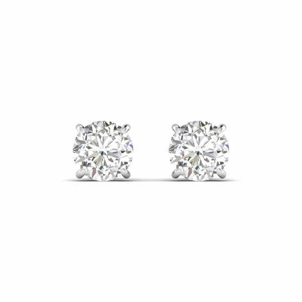 5 Carat Each Round Diamonds Solitaire Studs
