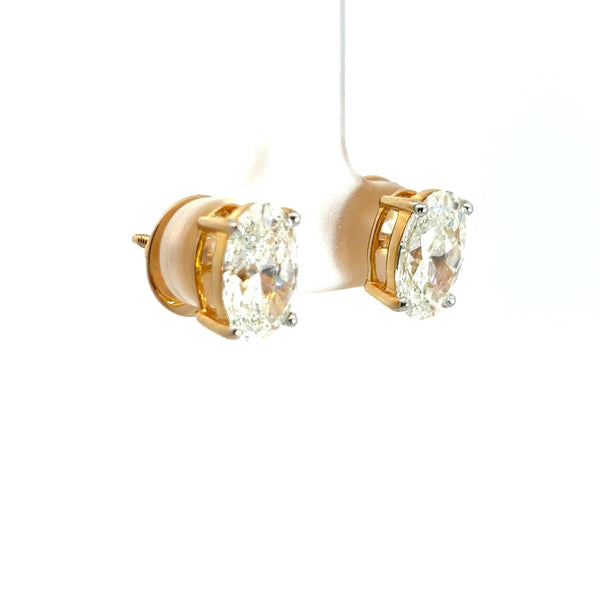 6 Carat Oval Diamond Earrings