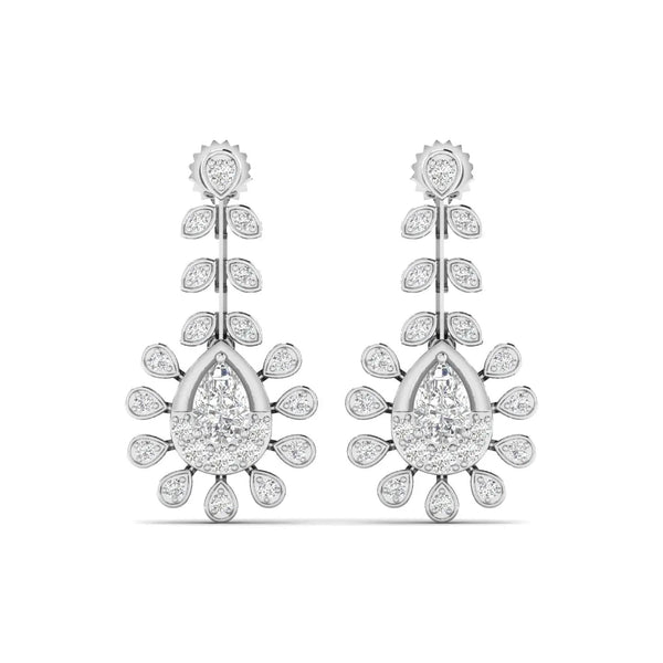 Adorned Pearl Drop Earrings with Diamond Accents