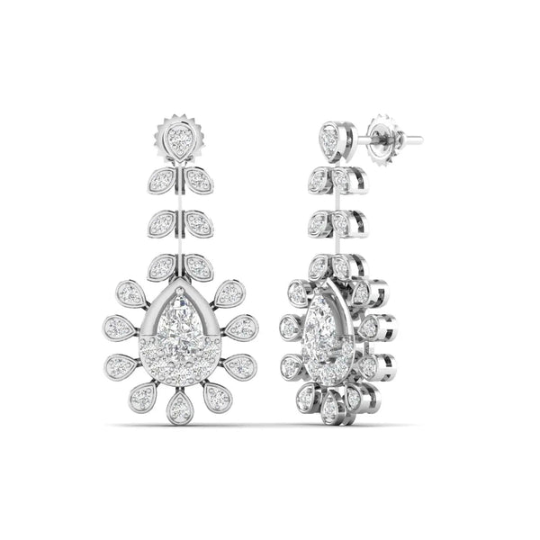Adorned Pearl Drop Earrings with Diamond Accents