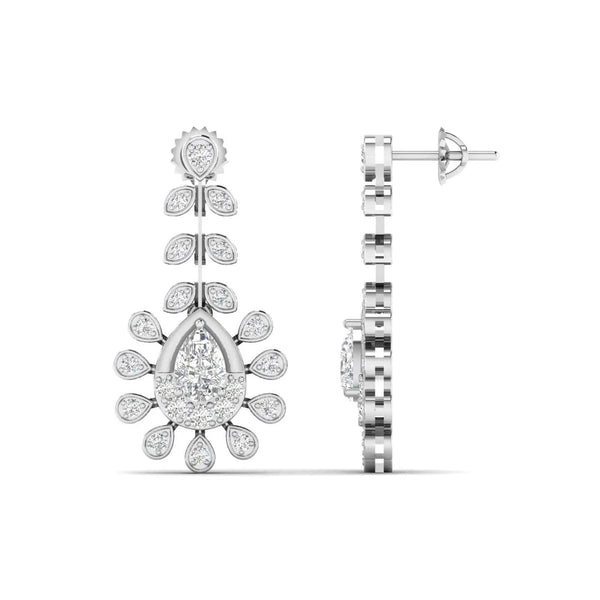 Adorned Pearl Drop Earrings with Diamond Accents