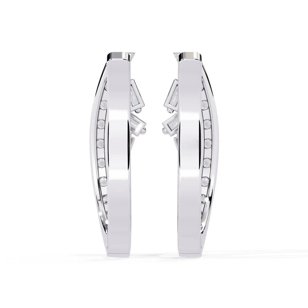 Baguette and Round Diamond Hoops