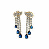 Blue Stone Leaf Diamond Danglers