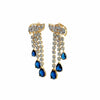 Blue Stone Leaf Diamond Danglers
