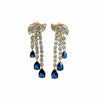 Blue Stone Leaf Diamond Danglers