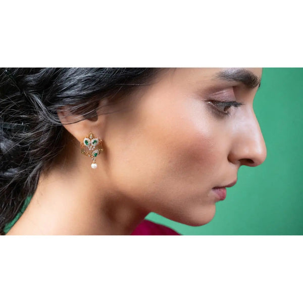 Bold Green Drop Earrings for Women