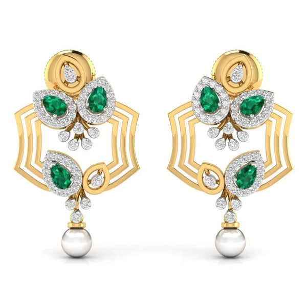 Bold Green Drop Earrings for Women