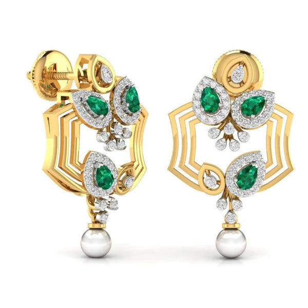 Bold Green Drop Earrings for Women