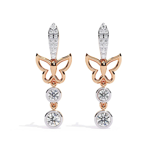 Butterfly Diamond Charm Earrings