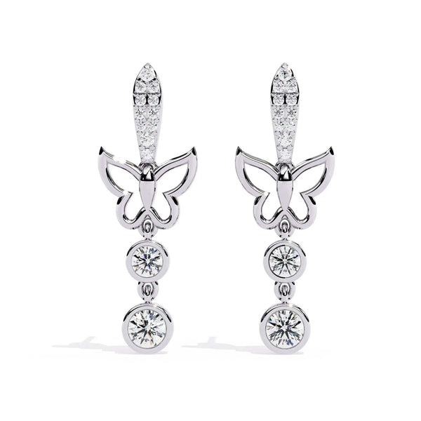 Butterfly Diamond Charm Earrings