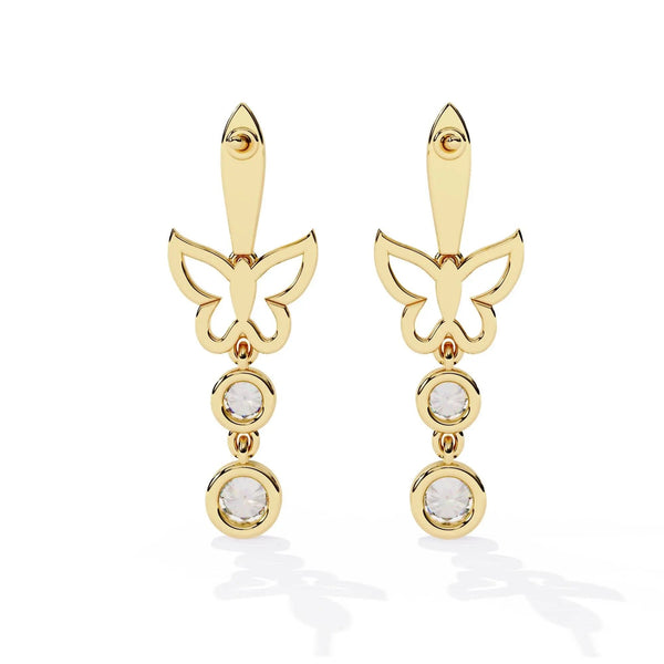 Butterfly Diamond Charm Earrings