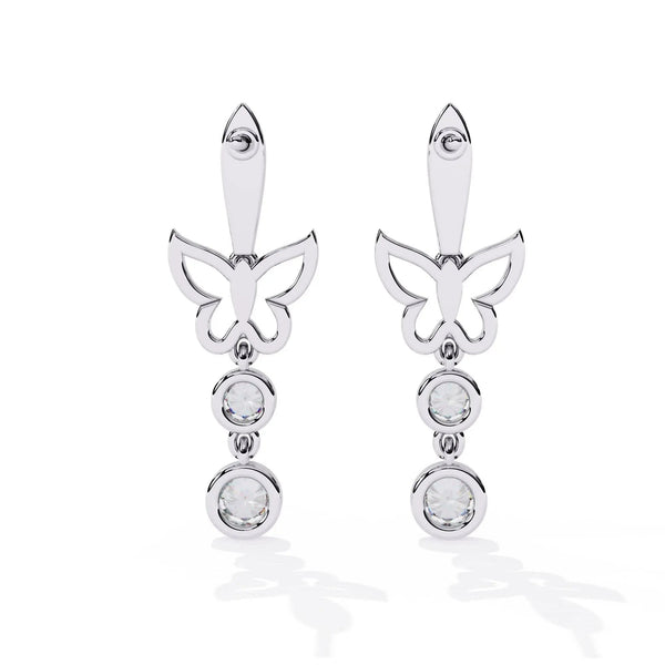 Butterfly Diamond Charm Earrings