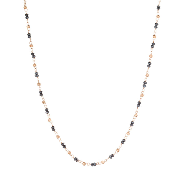 Leila Black Diamond Chain with Gold Cubes