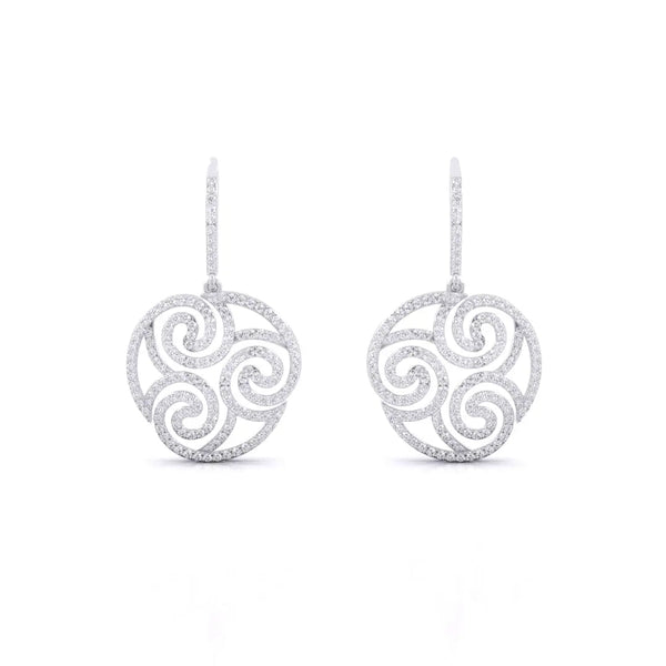 Cachemire Spiral Diamond Drop Earrings
