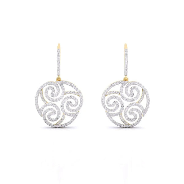 Cachemire Spiral Diamond Drop Earrings