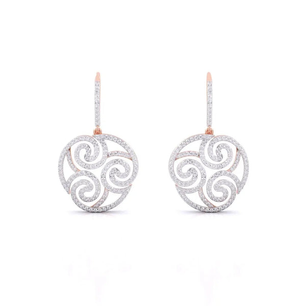 Cachemire Spiral Diamond Drop Earrings