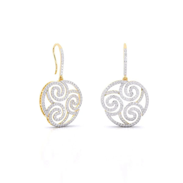 Cachemire Spiral Diamond Drop Earrings