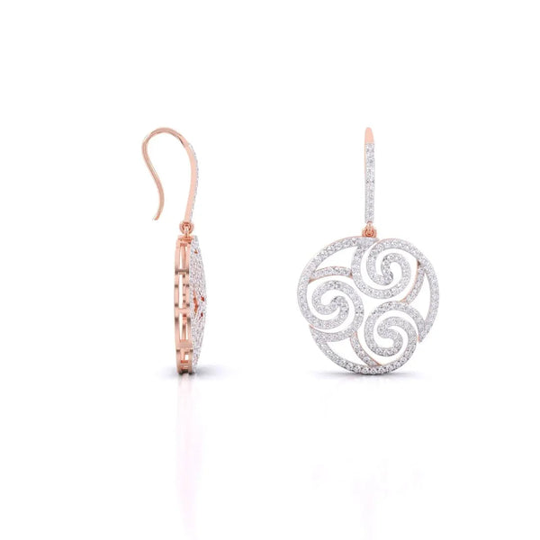 Cachemire Spiral Diamond Drop Earrings