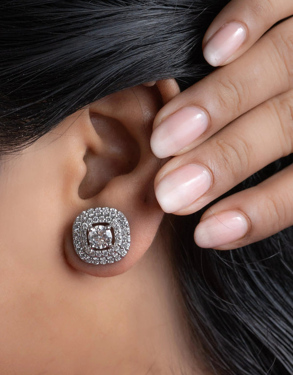 Centre 1 Carat Each Diamond Earrings