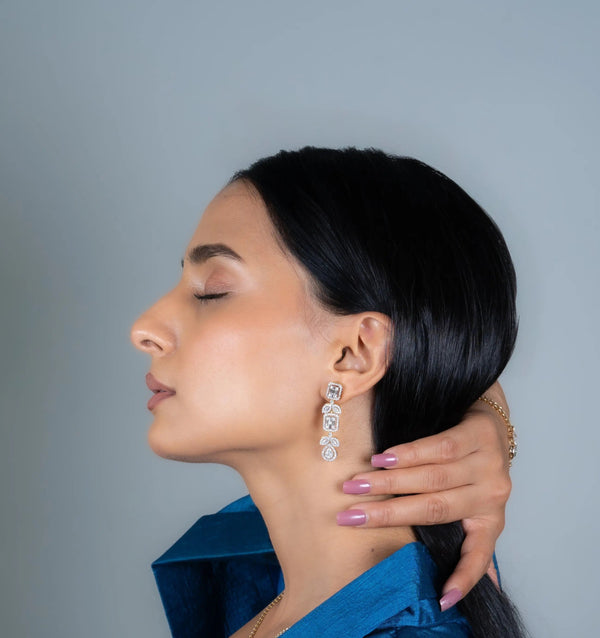 Chainlet Dangler Diamond Earrings