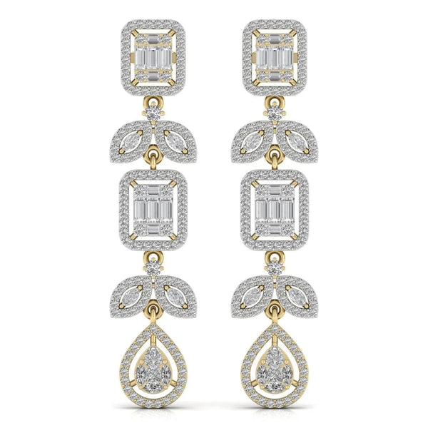 Chainlet Dangler Diamond Earrings