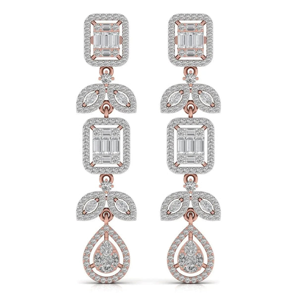Chainlet Dangler Diamond Earrings