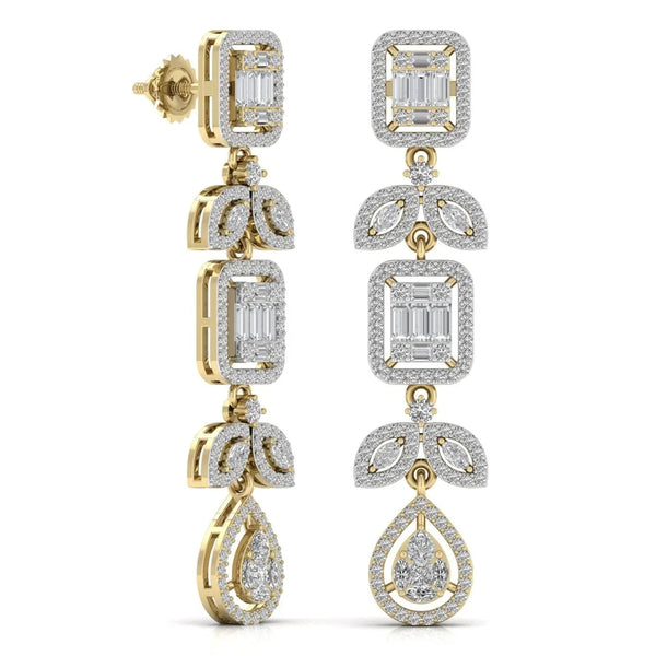 Chainlet Dangler Diamond Earrings