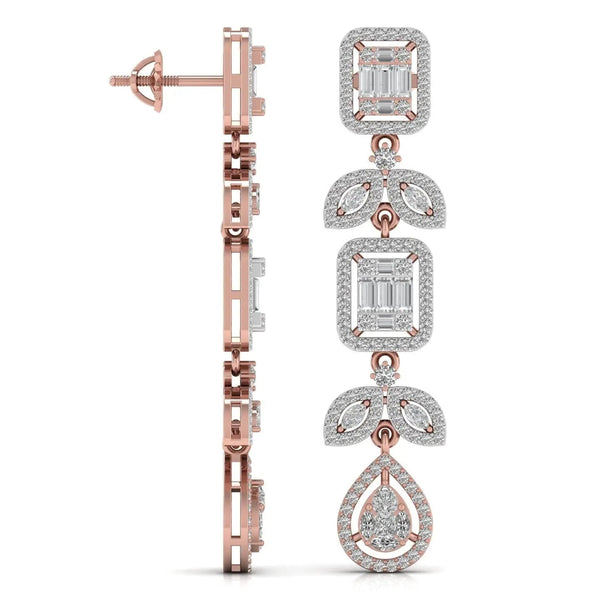 Chainlet Dangler Diamond Earrings