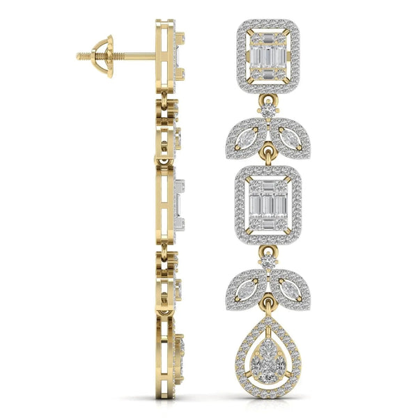 Chainlet Dangler Diamond Earrings