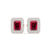 Cherry Halo Diamond Studs