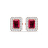 Cherry Halo Diamond Studs