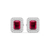 Cherry Halo Diamond Studs