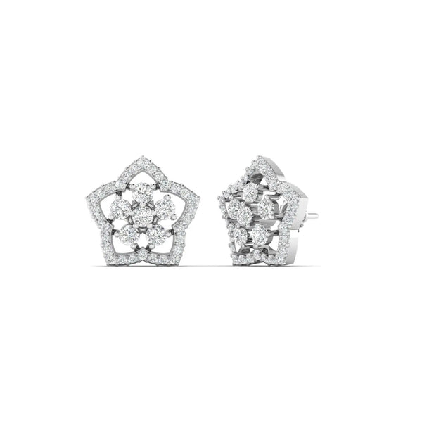 Cluster Diamond Floral Studs