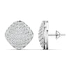 Round Pave Diamond Cluster Earrings