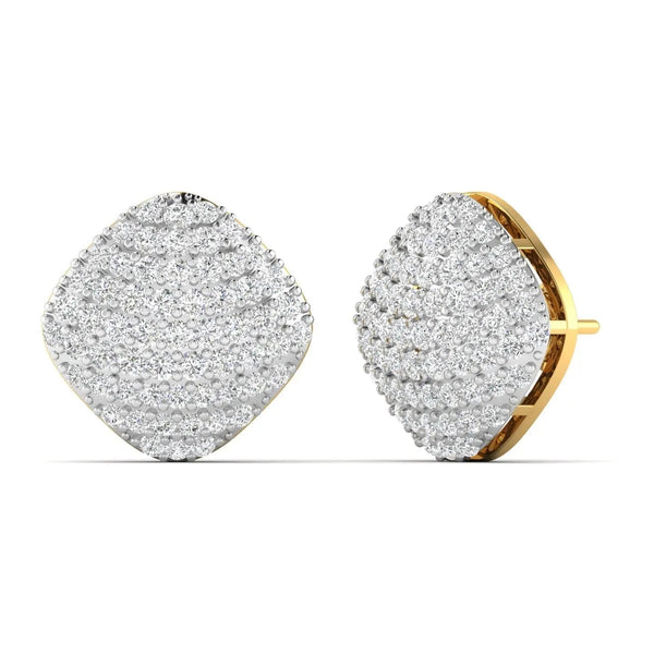 Round Pave Diamond Cluster Earrings