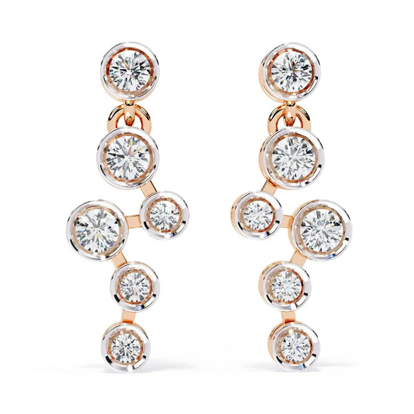 Dainty Diamond Dangling Drop Earrings