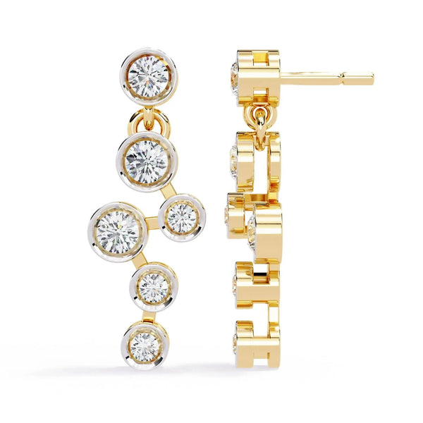 Dainty Diamond Dangling Drop Earrings