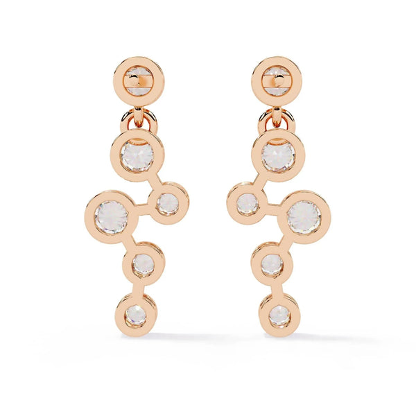 Dainty Diamond Dangling Drop Earrings