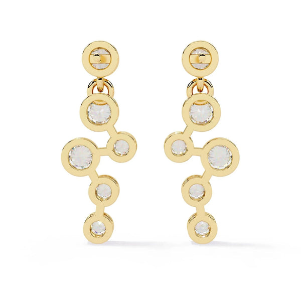Dainty Diamond Dangling Drop Earrings