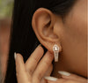 Dazzling Pear Halo Diamond Earrings